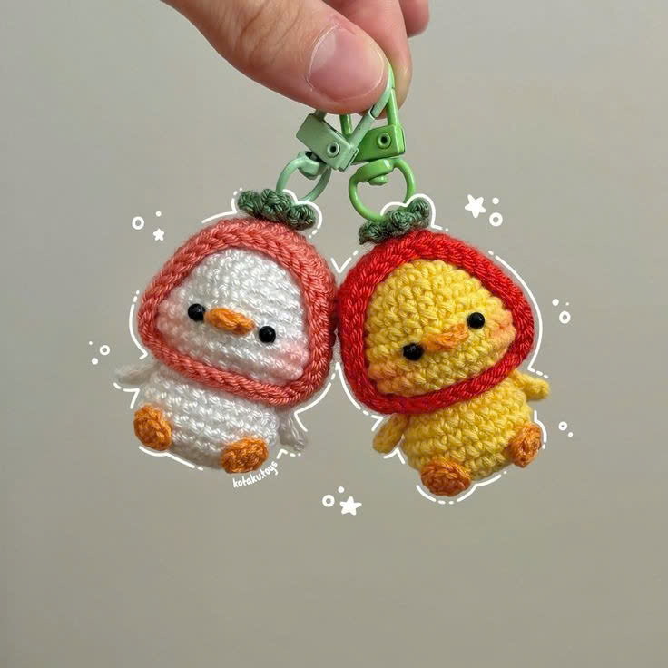 Móc khóa len hoa mini